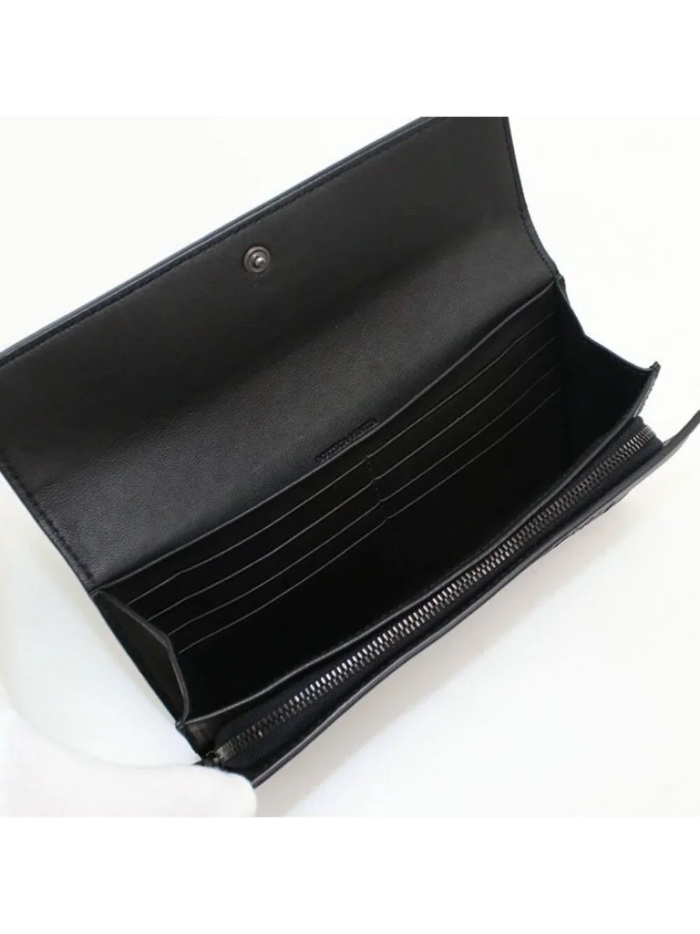 Bottega Veneta Large Flap Wallet Intrecciato Bifold Lambskin